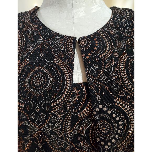 Xscape by Joanna Chen VTG Y2K Boho Sparkle Stretch Jacket Tank Set Womens Size L - Picture 6 of 9